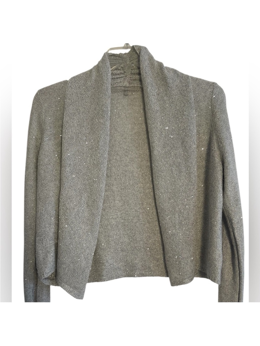 Anthropologie Knitted & Knotted
Gray Sparkle Open Front Cardigan Size Medium - Picture 11 of 11